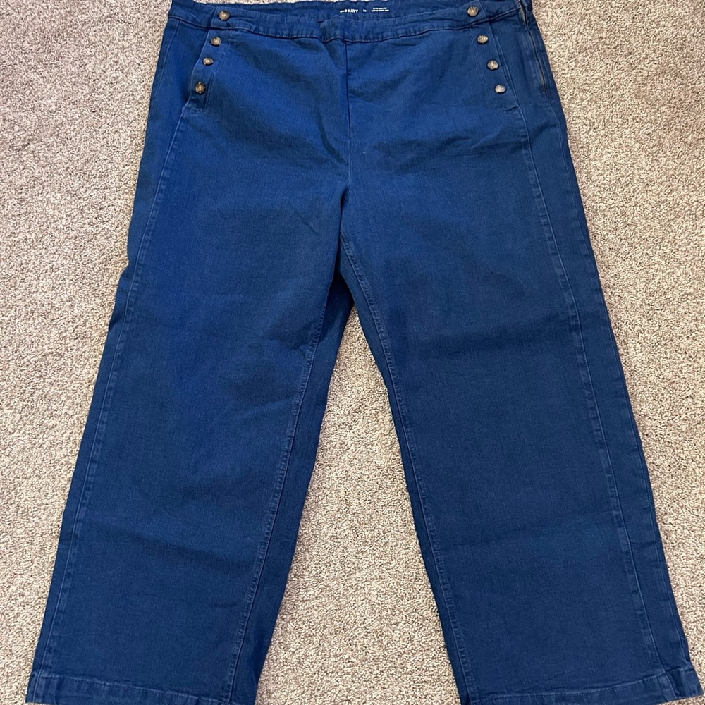 NWT Old Navy Extra High Rise Sky-Hi Wide Let Sailor Style Jeans. Classic. Beach - Picture 2 of 14